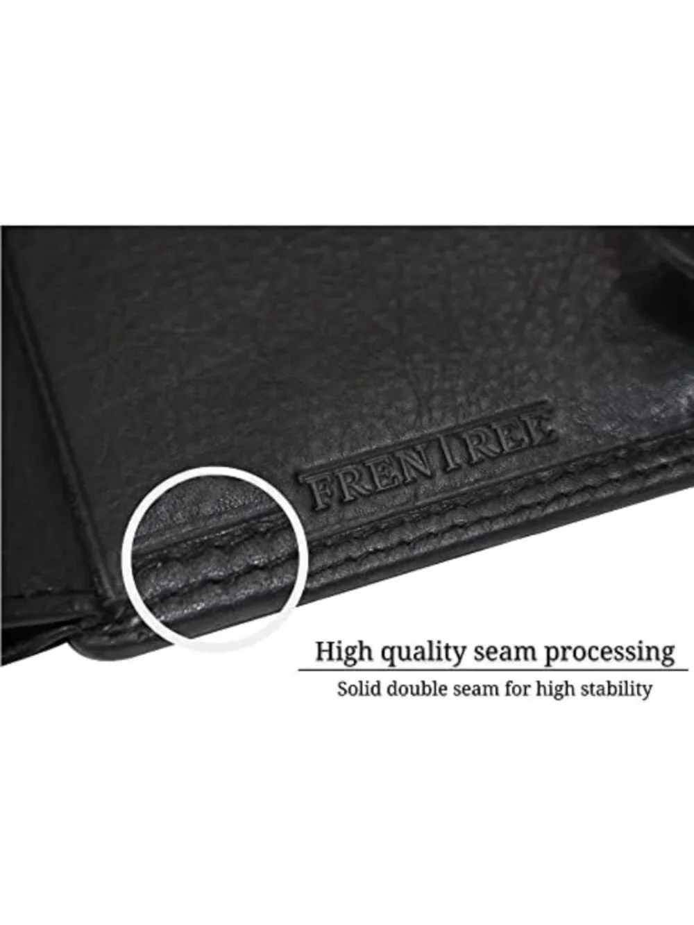 Men's Trifold Nappa Leather Wallet - RFID Protected, 15 Card Slots, Black